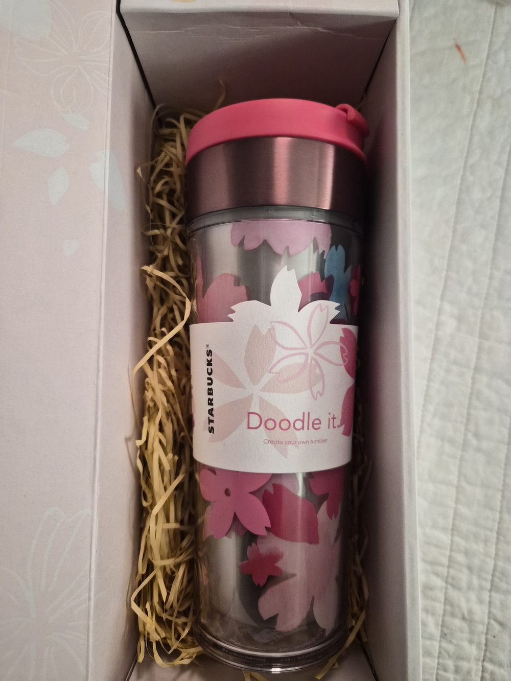 Starbucks Japan Sakura 2018 or 2019 Stainless Steel Doodle It Tumbler